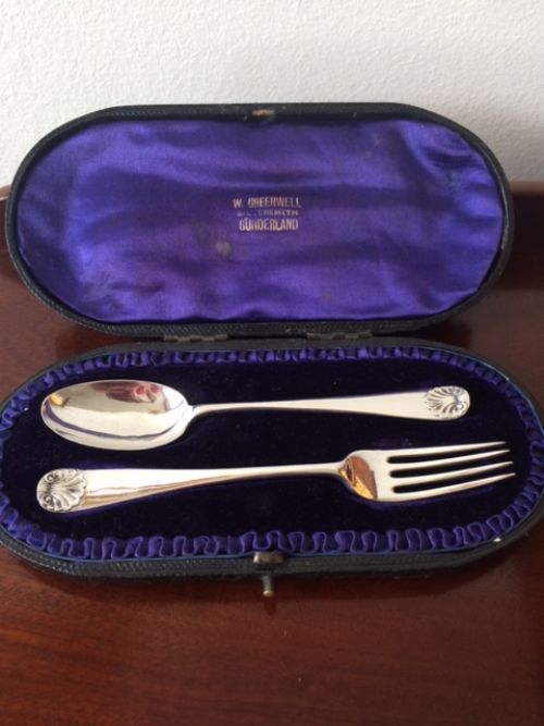 Victorian Silver Christening Set, London 1898