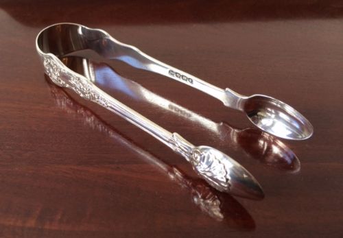 Large Georgian Silver Sugar Tongs, London 1830