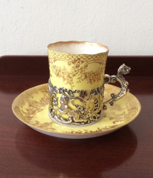 fig 1. William Comyns Coffee Can & Saucer, 1894
