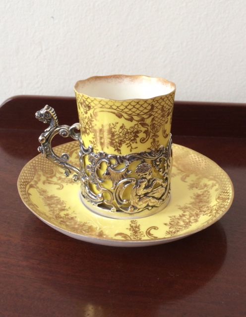 William Comyns Coffee Can & Saucer, 1894