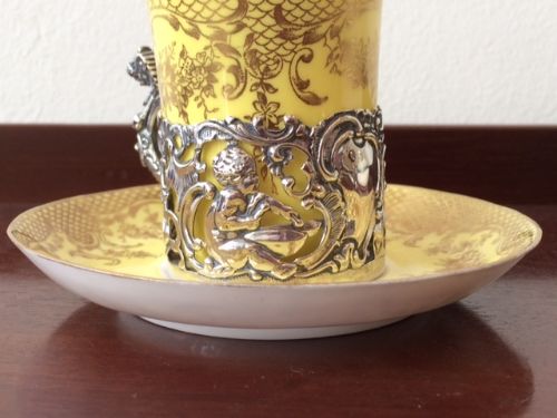fig 1. William Comyns Coffee Can & Saucer, 1894