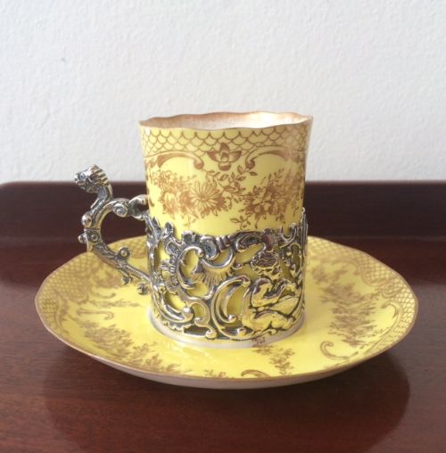 William Comyns Coffee Can & Saucer, 1894