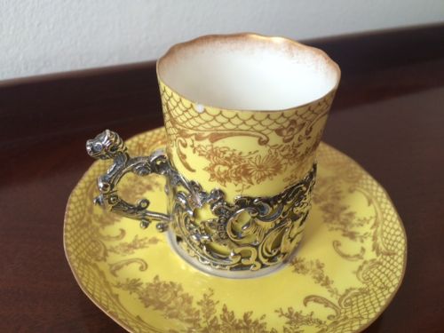 fig 1. William Comyns Coffee Can & Saucer, 1894