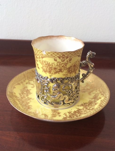 fig 1. William Comyns Coffee Can & Saucer, 1894