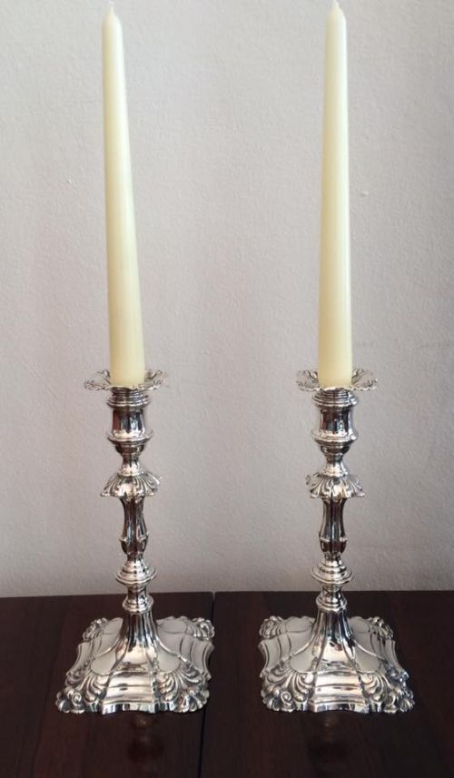 Pair of Victorian Silver Candlesticks, Sheffield 1901