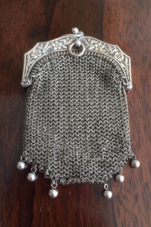 Art Nouveau Solid Silver Ladies Purse