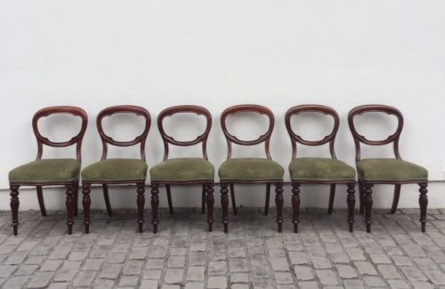 Quality Set Six Victorian Mahogany Dining Chairs, Circa 1860