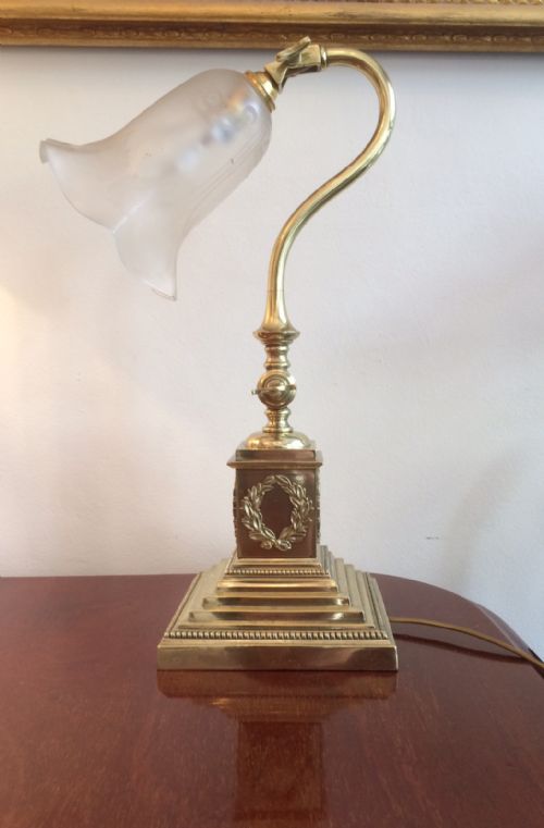 Superb Early 20th Century Brass Desk Lamp