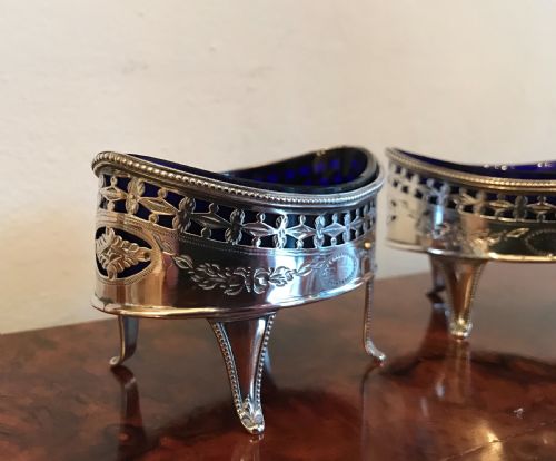 fig 1. Pair George III Silver Salts, London 1788