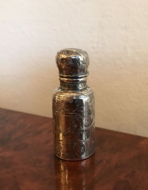 Victorian Silver Scent Bottle, Hallmarked Birmingham 1887 by Arthur Wilmore Pennington