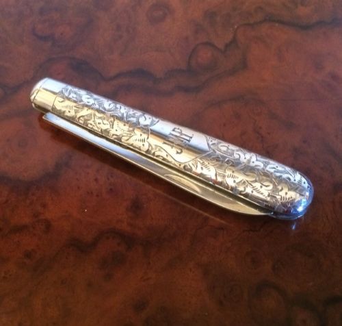 Victorian Silver Fruit Knife by Hilliard & Thomason, Hallmarked Birmingham 1891