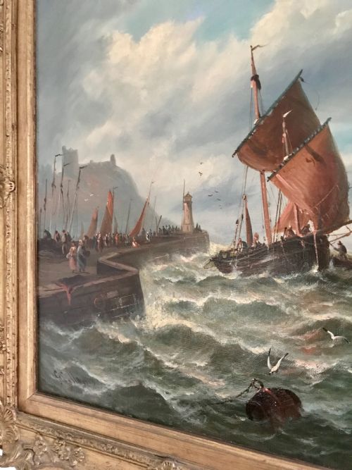 fig 2. Victorian Marine Oil Painting by George Callow (1829-1875)
