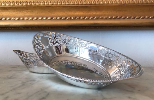Pair of George V Silver Bon Bon Baskets by James Dixon & Sons, Hallmarked Sheffield 1923/8