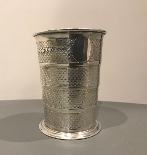 Victorian Silver Collapsible Beaker, Birmingham 1872 by Carnelly & Co