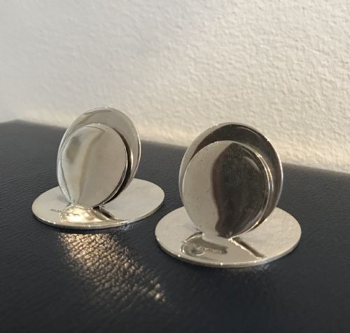 Pair of Silver Menu Holders by Zimmerman