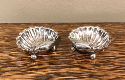 Pair of Victorian Silver Shell Dishes