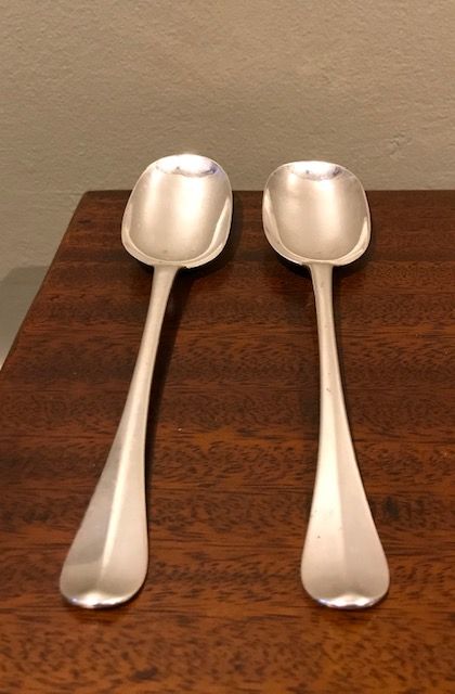 A Rare Pair of George I Silver Table Spoons by Charles Jackson