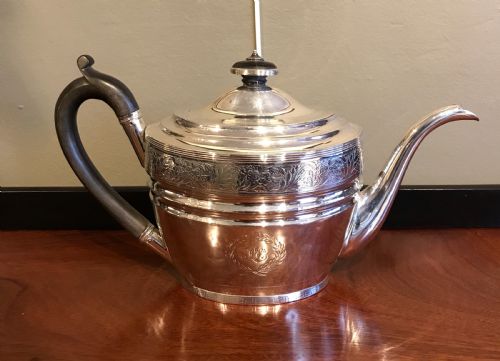 Scottish Georgian Silver Teapot, Edinburgh 1802 by William & Patrick Cunningham