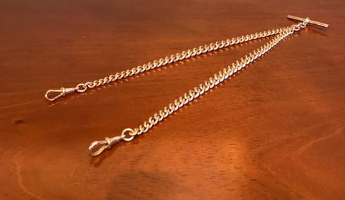 Edwardian 9ct Rose Gold Albert Chain, 51 Grams