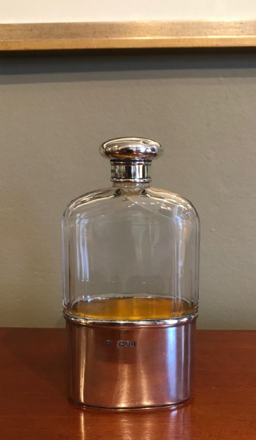 Large Edwardian Silver Hip Flask