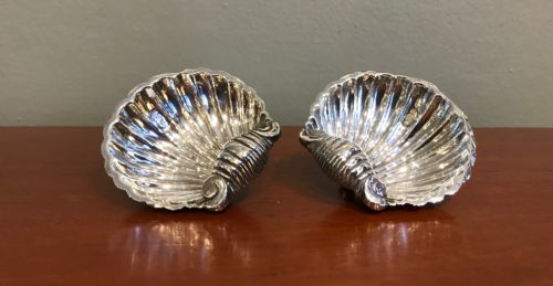 Pair Late Victorian Silver Shell Dishes