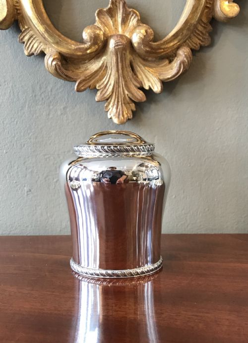 Quality George V Solid Silver Tea Caddy, Circa 1915 - 1920