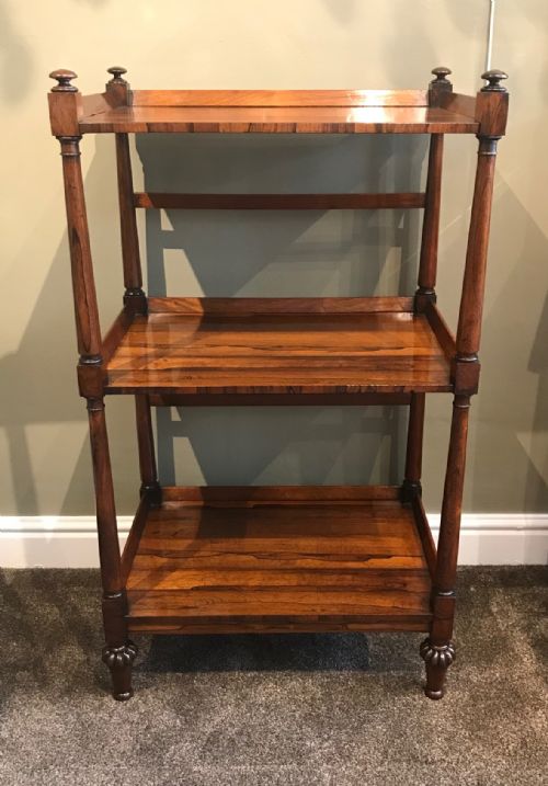 Superb Late Regency Period Rosewood Whatnot