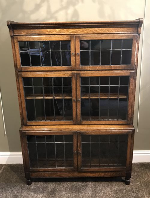 Quality Edwardian Oak Stacking Bookcase by Minty