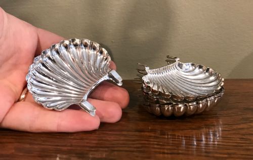 Set of Six Late Victorian Silver Pip Trays, Hallmarked Birmingham 1901/2 by Hilliard & Thomason