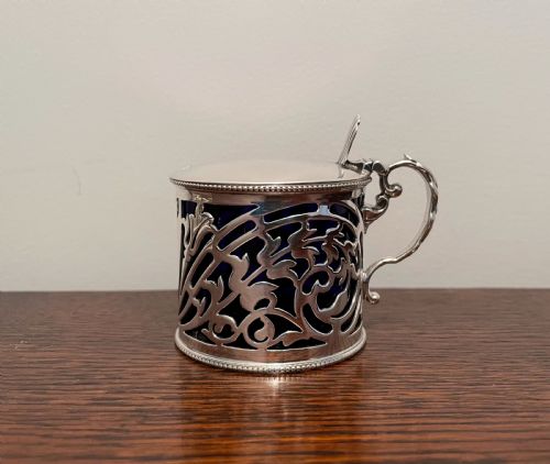Quality Late Victorian Solid Silver Mustard Pot, 1901