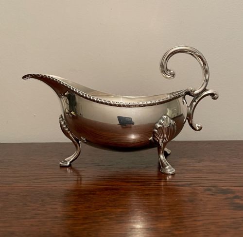Attractive Solid Silver Sauce Boat