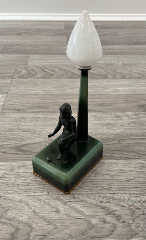 Rare Art Deco Night Light with Original Shade