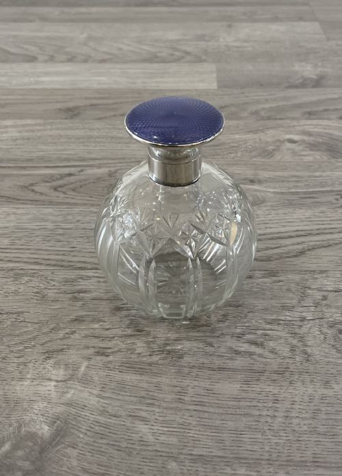 George V Silver and Enamel Scent Bottle, Birmingham 1923