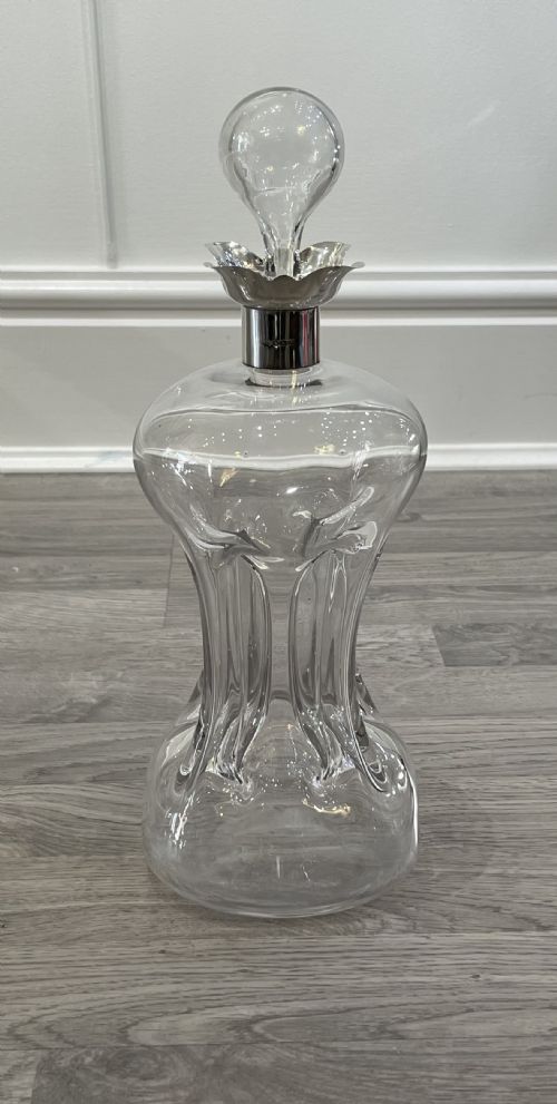 Victorian Silver Mounted Glug Glug Decanter