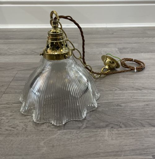 Edwardian Holophane Pendant Light