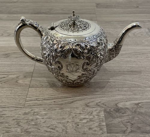 Victorian Scottish Solid Silver Teapot, Glasgow