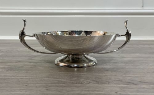Stylish Art Nouveau Shallow Twin Handled Silver Bowl