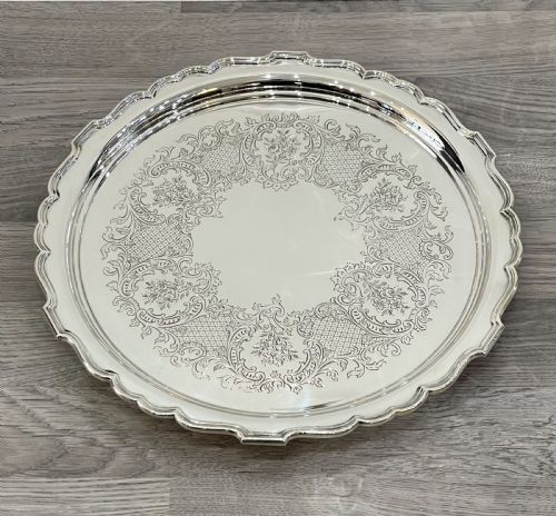 Quality Edwardian Solid Silver Drinks Tray