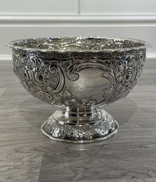 Victorian Solid Silver Rose Bowl, Hallmarked London 1898