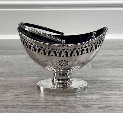 George III Solid Silver Sugar Basket, 1785