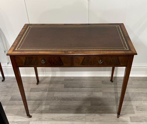 Antique Edwardian Burr Walnut Writing Table