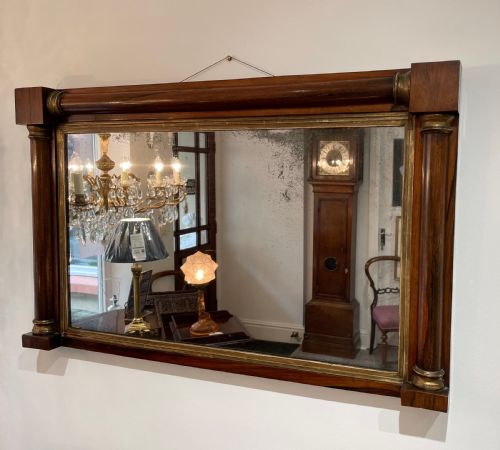 Regency Rosewood Overmantle Mirror