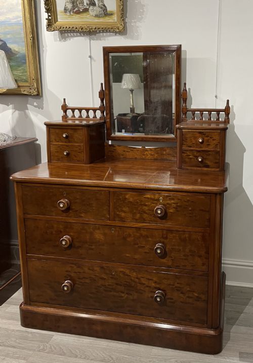Quality Victorian Plum Pudding Mahogany Chest of Drawers, with Provenance
