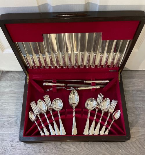 fig 1. Solid Silver Canteen for Eight Persons, by Walker & Hall
