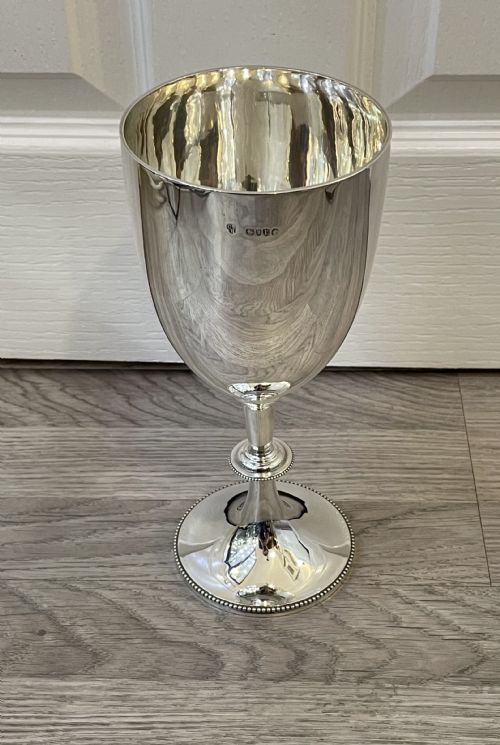 Very Large Victorian Solid Silver Goblet Chalice, Charles Stuart Harris, London 1886
