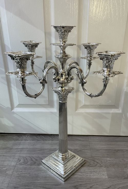 Impressive Victorian Solid Silver Five Light Candelabra Candelabrum, 1895