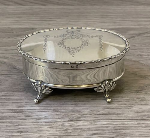 Quality George V Silver Jewellery Box by Synyer & Beddoes