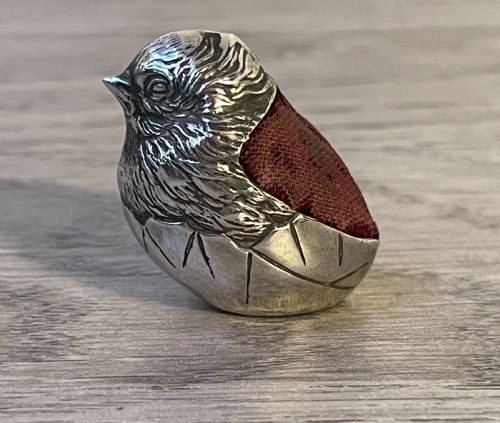 Edwardian Silver Chick Pin Cushion by Sampson Mordan