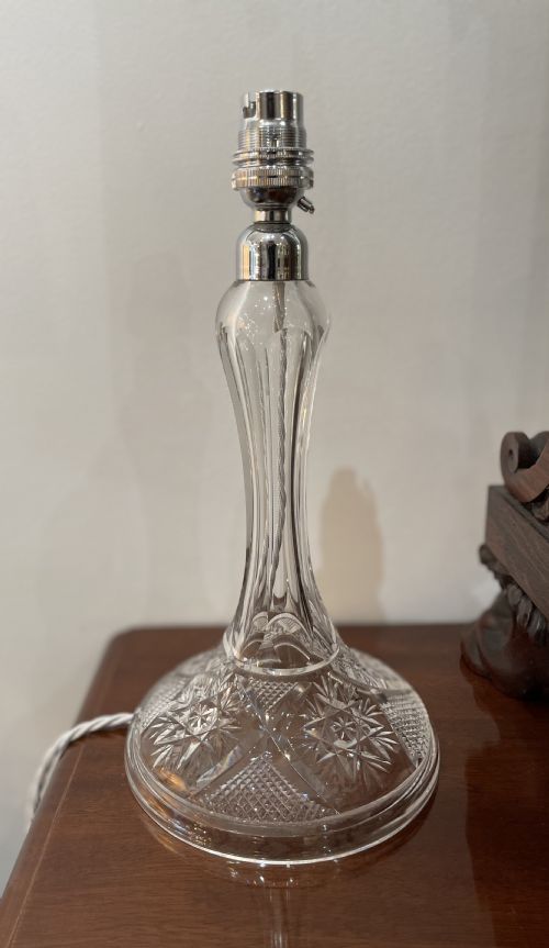 1930s Cut Glass Table Lamp by Webb