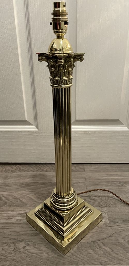 Victorian Brass Corinthian Table Lamp